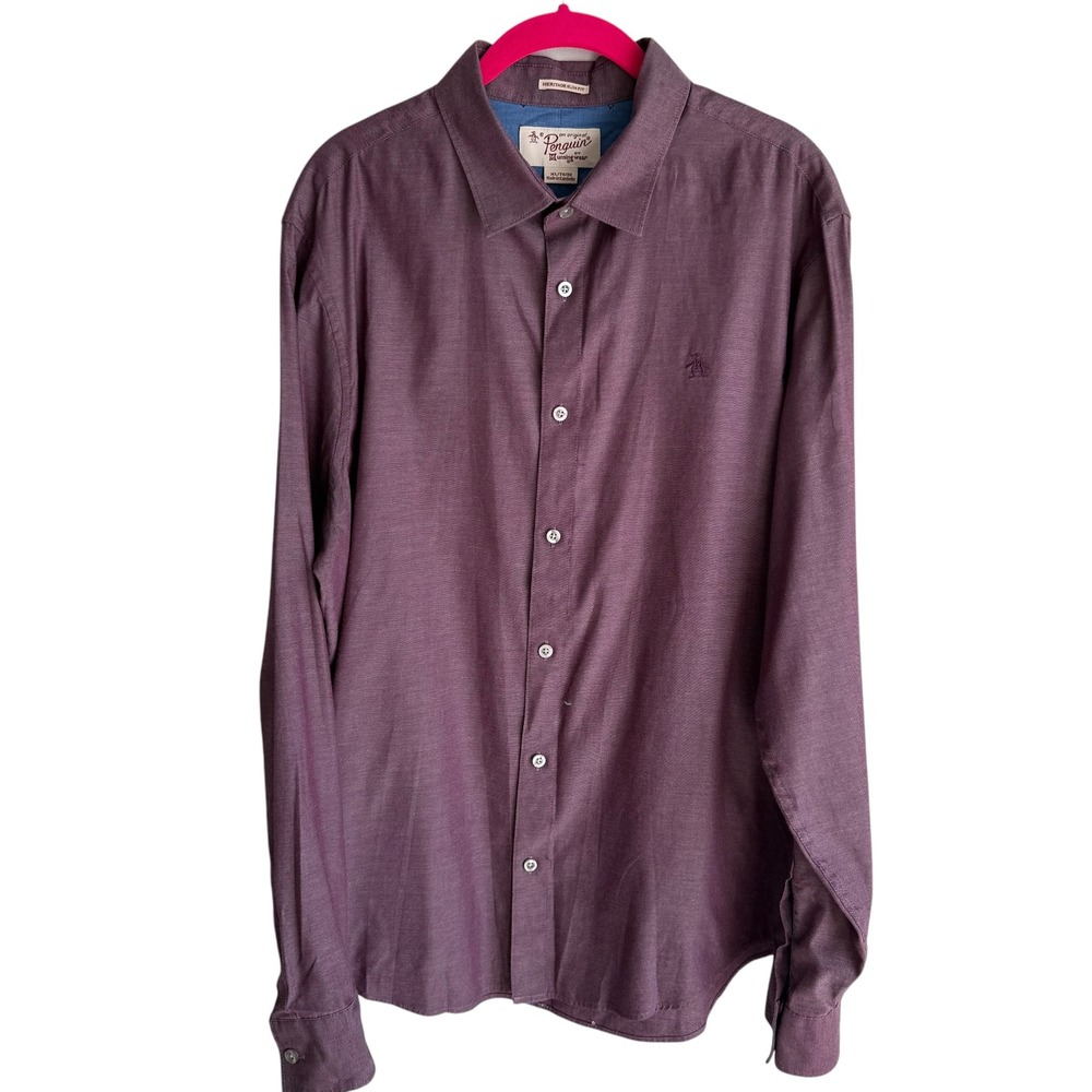 PENGUIN by Musingwear Wine Heritage‎ Slim FIt Oxford Button Up, XL